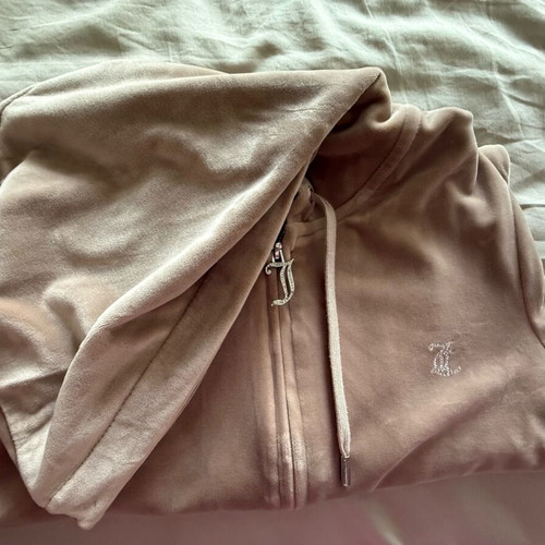 Juicy Couture Velour Diamante Robertson Hoodie like new, XS, beige brown