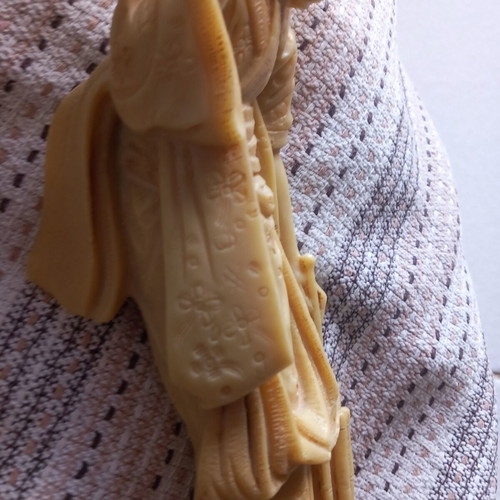 Samurai and Geisha vintage resin figurines in faux ivory