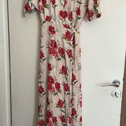 Mango maxi kimono dress like new, beige and red