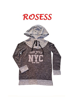 Rosess μπλούζα/φούτερ με κουκούλα unisex XL γκρι σαν καινούργιο