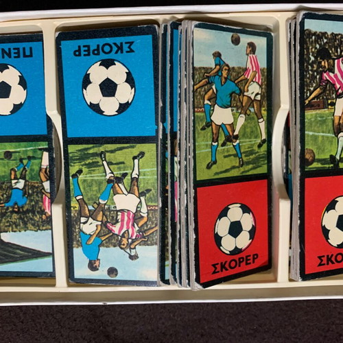 Olympiakos - Ethnikos Piraeus domino game used, 1970s