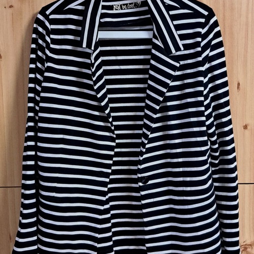 Women's striped jacket black and white, like new, size 6XL