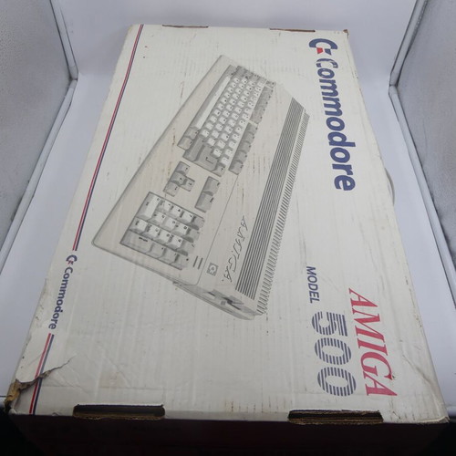 Commodore Amiga 500 keyboard box vintage used torn