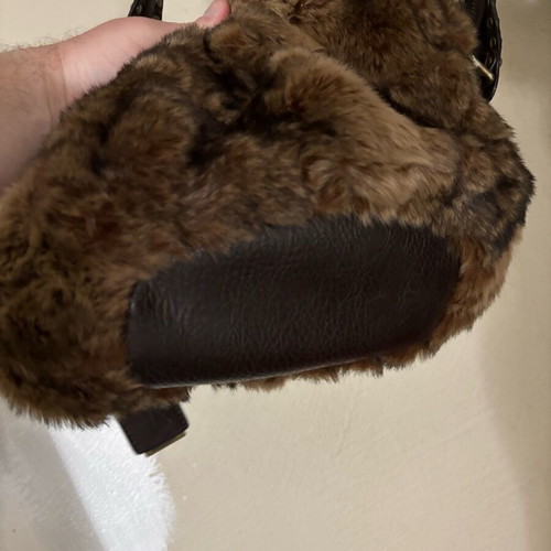 Women's bag made of natural fur and leather like new, lightly used