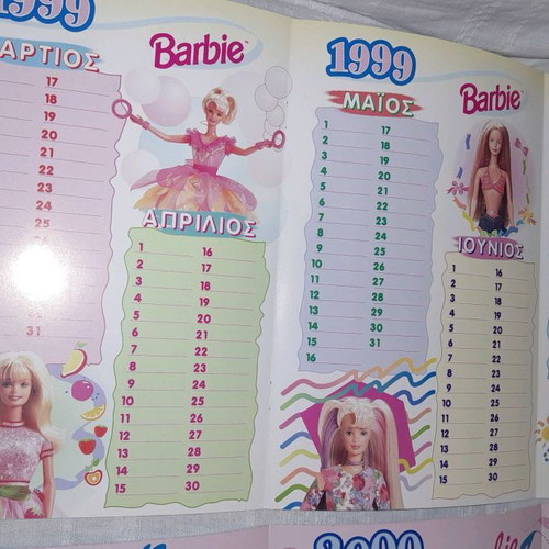 Barbie collectible calendars 1999-2002 new, set of 4