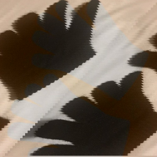 Παιδικά γάντια μαύρα σαν καινούργια, 18cm ύψος