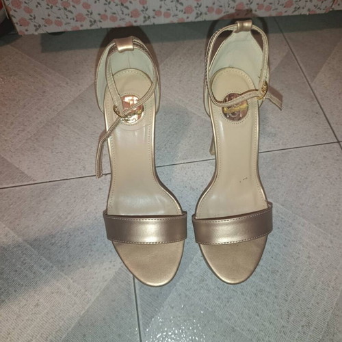 Gold sandals like new, size 36, platform heels