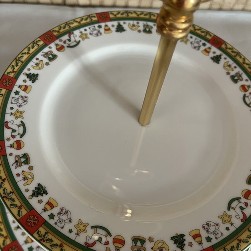 Christinholm Porcelain Christmas Two-Tier Serving Stand like new