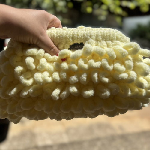 Puffy bag new, handmade yellow