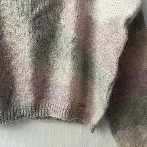 Wool-blend cropped sweater Toi&Moi used, white and pink
