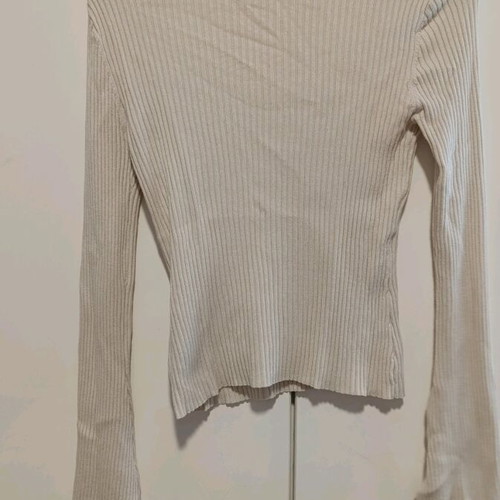 Rib-like H&M blouse like new, beige, size M