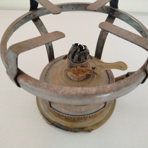 Pitsos Freres brass gas stove used with wooden handle