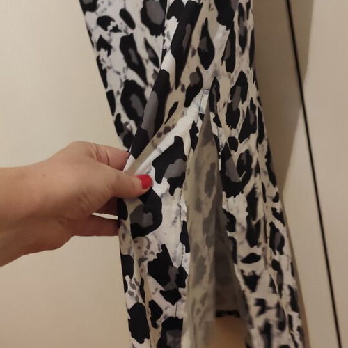 Maxi dress new Shein white black with leopard slit