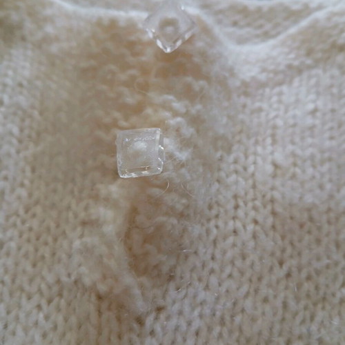 Handmade white sweater like new with buttons