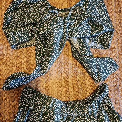 Shein summer set like new, multicolored green