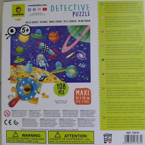 Detective Puzzle Diastima 108 Pieces Like New with Wooden Magnifier