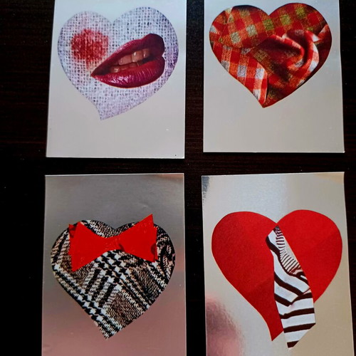 Panini Pop Art Heart Figurines like new, 1980s retro collectible