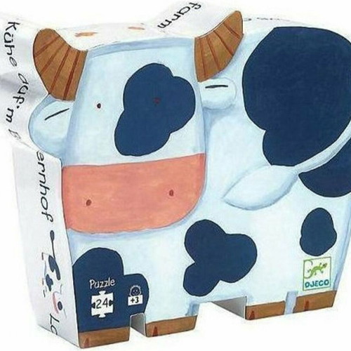 Djeco Kids Puzzle Cow Shape Box 24 Pieces new