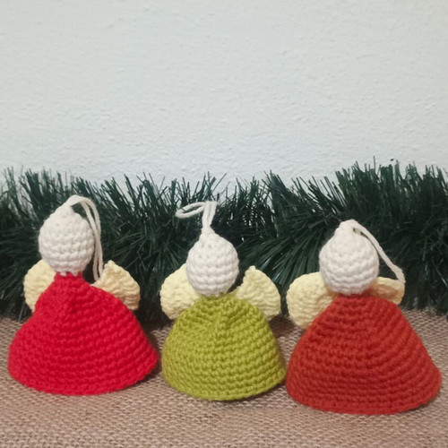 Christmas decorative angels handmade knitted new