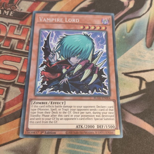 Vampire Lord Yu-Gi-Oh card, secret rare, like new