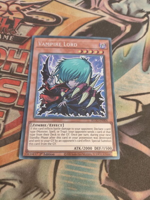 Vampire Lord Yu-Gi-Oh card, secret rare, like new