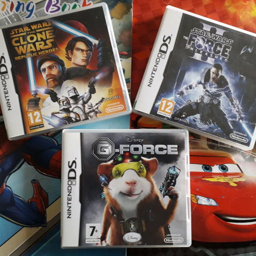 DS 3 boxed games used, Star Wars Clone, Force 2, G Force