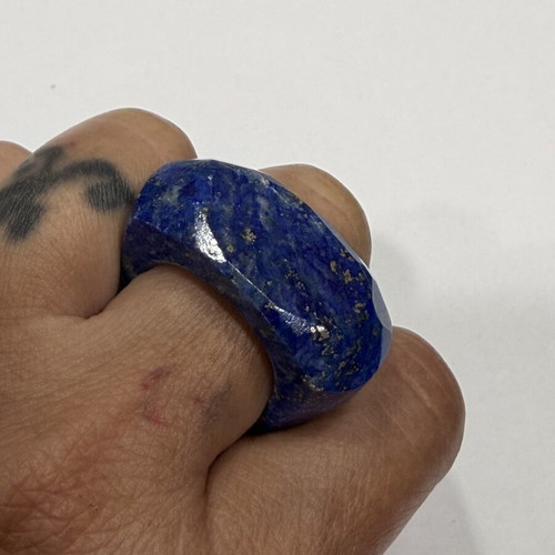 Lapis Lazuli Ring new, solid natural stone, size 60