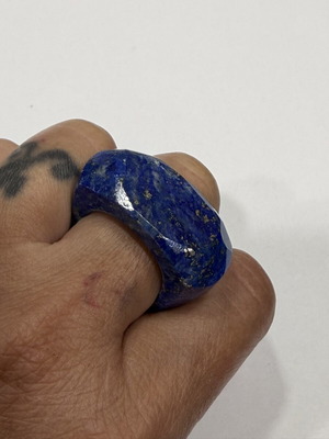 Lapis Lazuli Ring new, solid natural stone, size 60