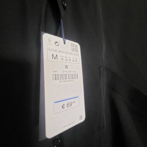 Πουκαμίσα Zara μαύρη μακριά Medium καινούργια με σκίσιμο στο πλάι