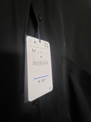 Πουκαμίσα Zara μαύρη μακριά Medium καινούργια με σκίσιμο στο πλάι