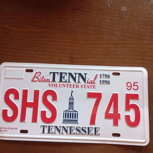 Replica American Tennessee License Plate Aluminum Like New