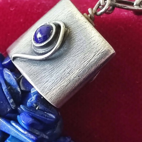 Lapis Lazuli jewelry set with necklace and earrings