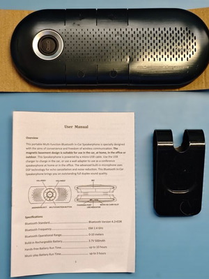Bluetooth Hands-Free for Car used with Noise Cancellation and Magnetic Clip