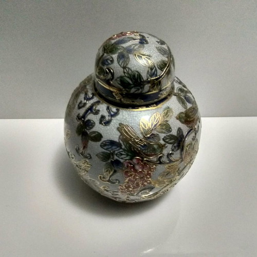 Satsuma porcelain vases used, set of 3 pieces