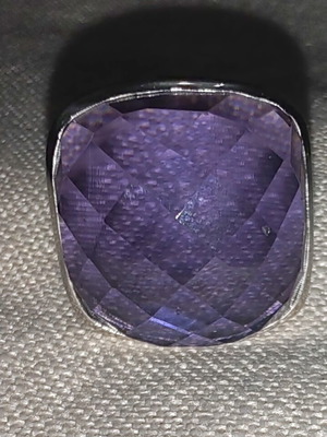Silver ring with amethyst, small size, like new, women's