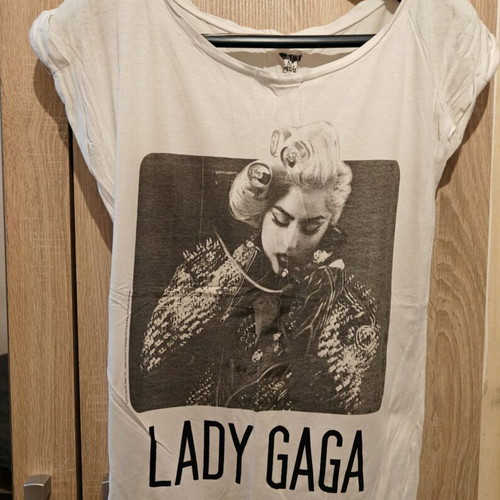 Lady Gaga women's T shirt medium used, white Zara