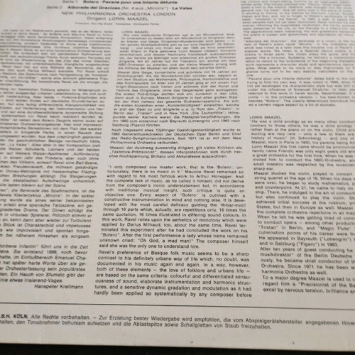 Ravel Bolero LP album used, classical music