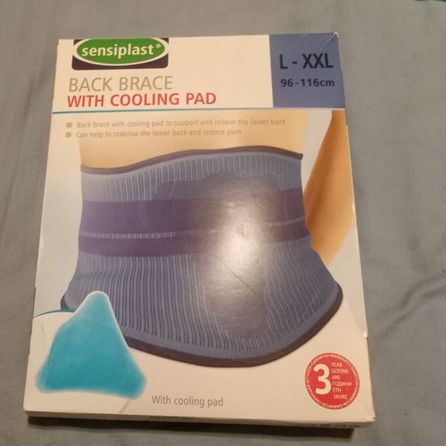 Sensiplast back brace with cooling pad, size L-XXL