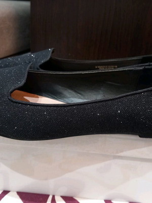 Dorothy Perkins black used ballerina flats with silver glitter size 41.5
