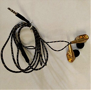 Ενσύρματα ακουστικά Μαύρο - χρυσό, καινούργιο