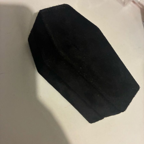 Velvet coffin jewelry box new, black