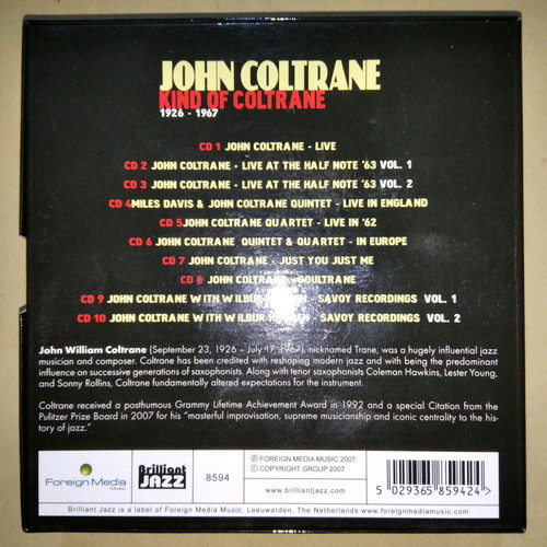John Coltrane Kind Of Coltrane 1926-1967 10xCD used, jazz