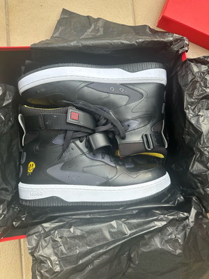 HUGO High-Top Sneakers Black/Yellow Like New Size 43