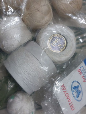 Threads used white and ecru, set of products