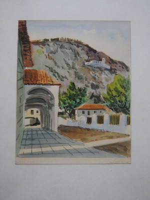 Nafplio Watercolor used, signed, old