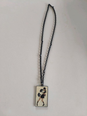 Necklace used with metal black figure pendant