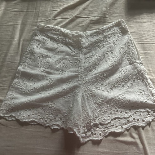 Cotton shorts new with eyelet lace, size L