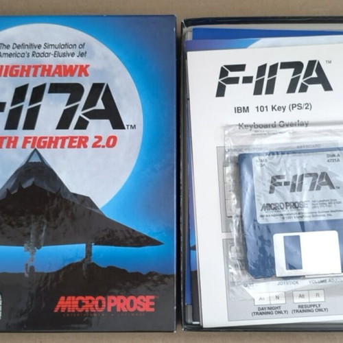 Nighthawk F-117A Stealth Fighter 2.0 PC game, MicroProse, big box