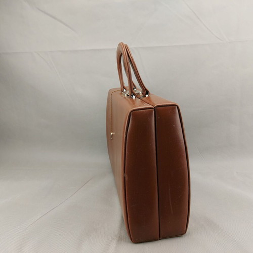Old Soviet women's bag used, brown vinyl fashion bag