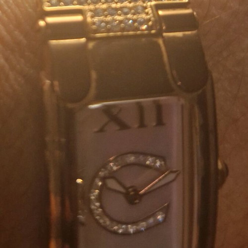 Cerruti Rimini ladies watch like new with leather strap and Swarovski